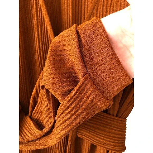 ZARA Basic Scoop V-Neck Wrap Blouse with Waist Bow Tie Size M​​​ - Picture 15 of 16